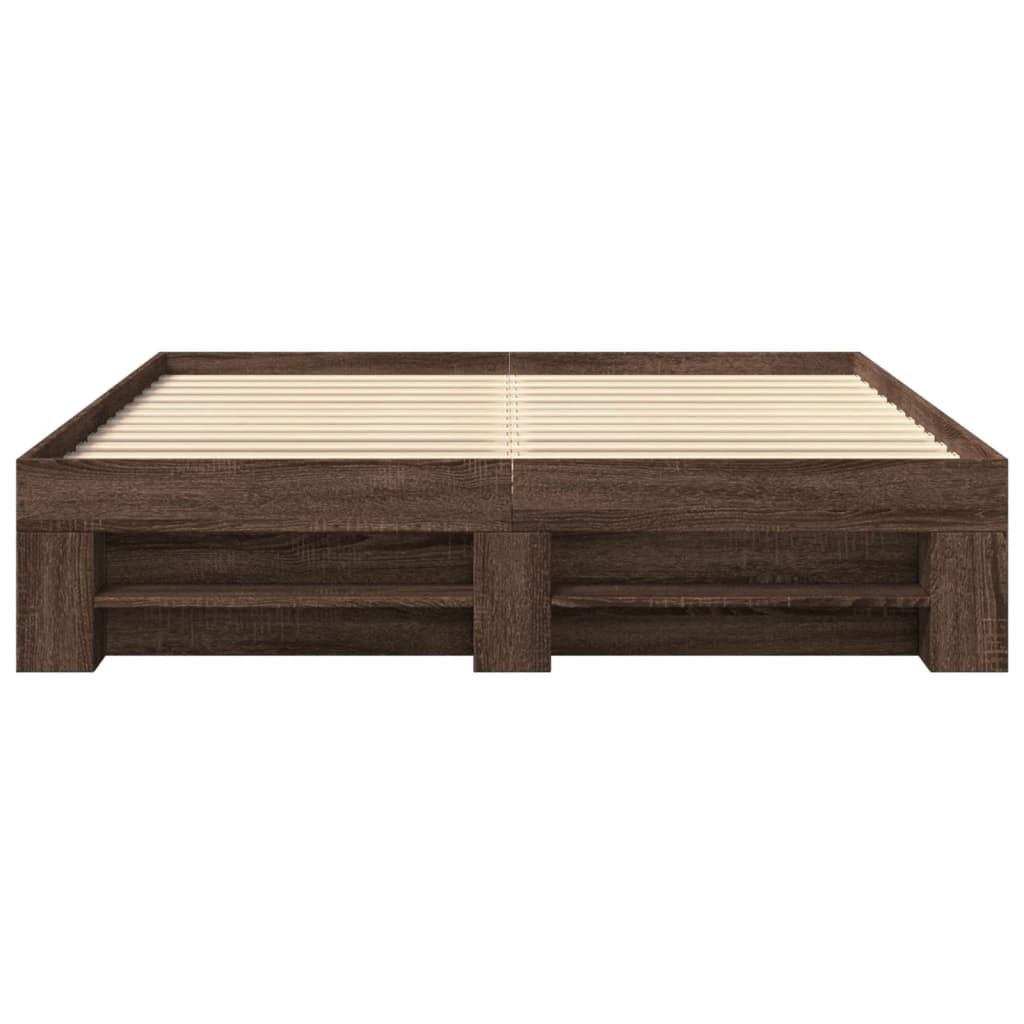 Bettgestell ohne Matratze Braun Eiche 150x200 cm Holzwerkstoff