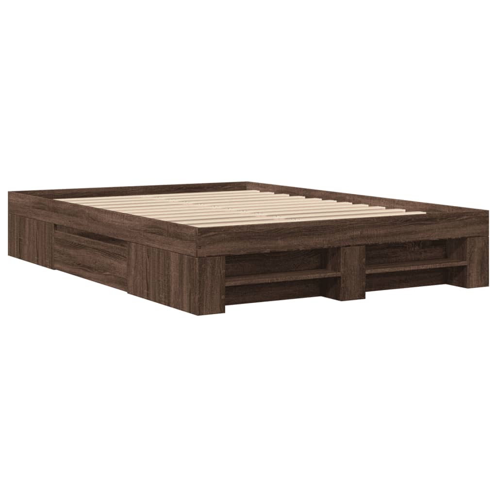 Bettgestell ohne Matratze Braun Eiche 140x190 cm Holzwerkstoff