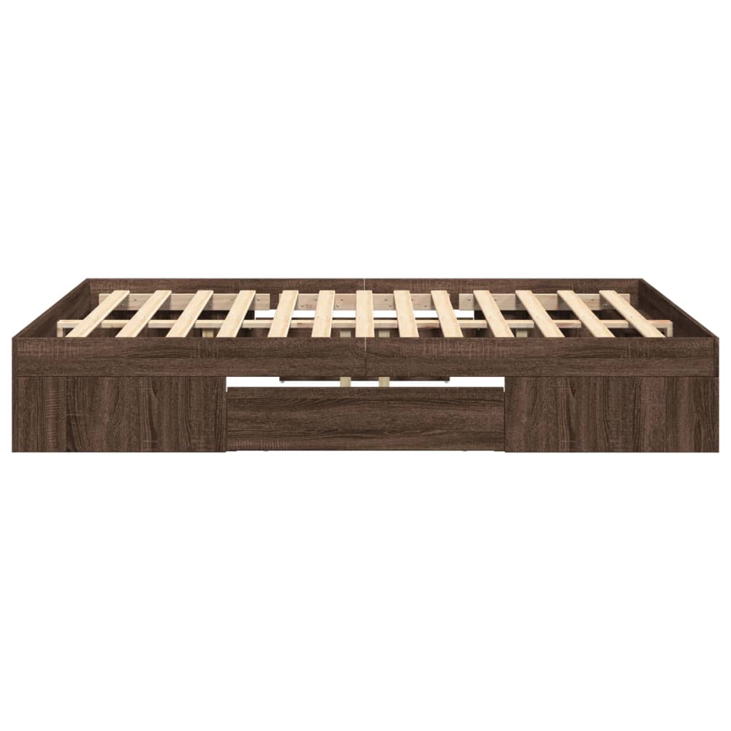 Bettgestell ohne Matratze Braun Eiche 140x190 cm Holzwerkstoff