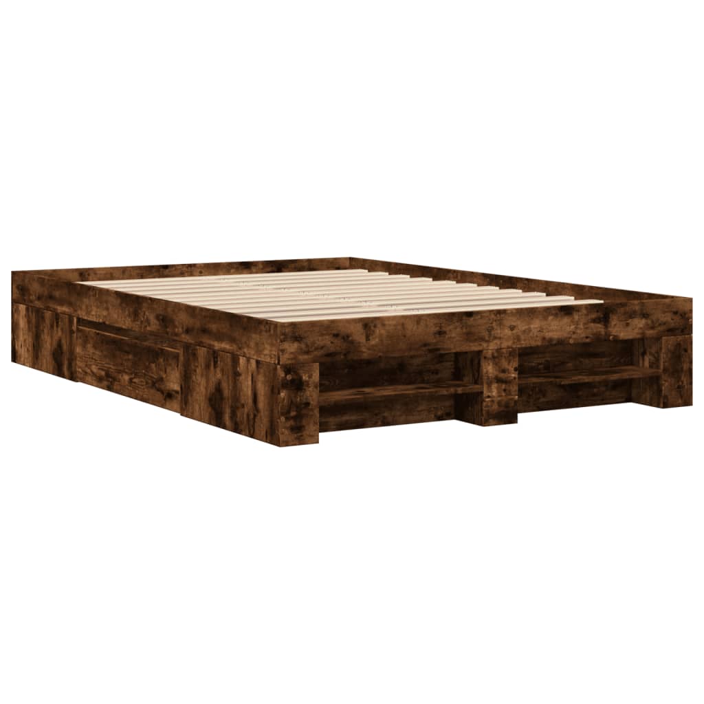 Bettgestell Räuchereiche 135x190 cm Holzwerkstoff