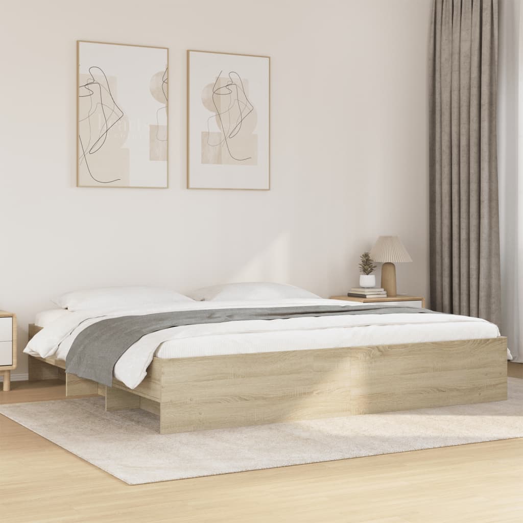 Bettgestell ohne Matratze Sonoma-Eiche 200x200 cm Holzwerkstoff