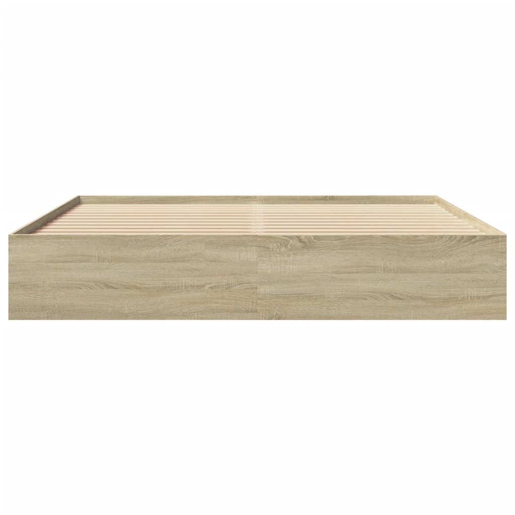 Bettgestell ohne Matratze Sonoma-Eiche 200x200 cm Holzwerkstoff