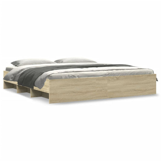 Bettgestell ohne Matratze Sonoma-Eiche 200x200 cm Holzwerkstoff