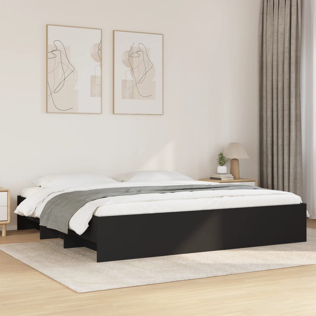 Bettgestell ohne Matratze Schwarz 180x200 cm Holzwerkstoff