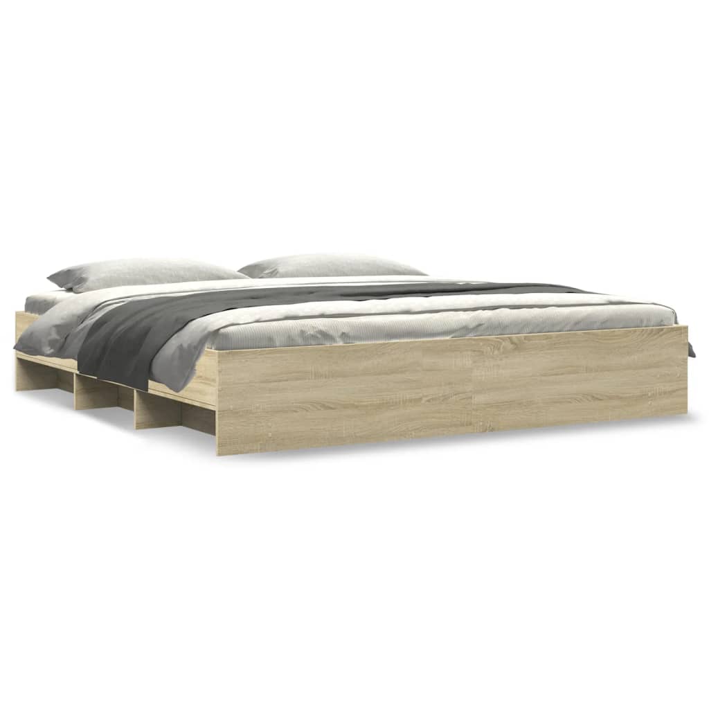 Bettgestell ohne Matratze Sonoma-Eiche 180x200 cm Holzwerkstoff