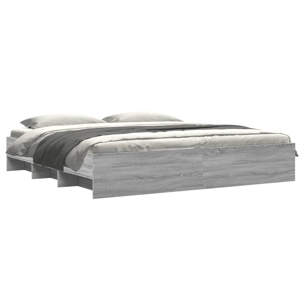 Bettgestell ohne Matratze Grau Sonoma 180x200 cm Holzwerkstoff