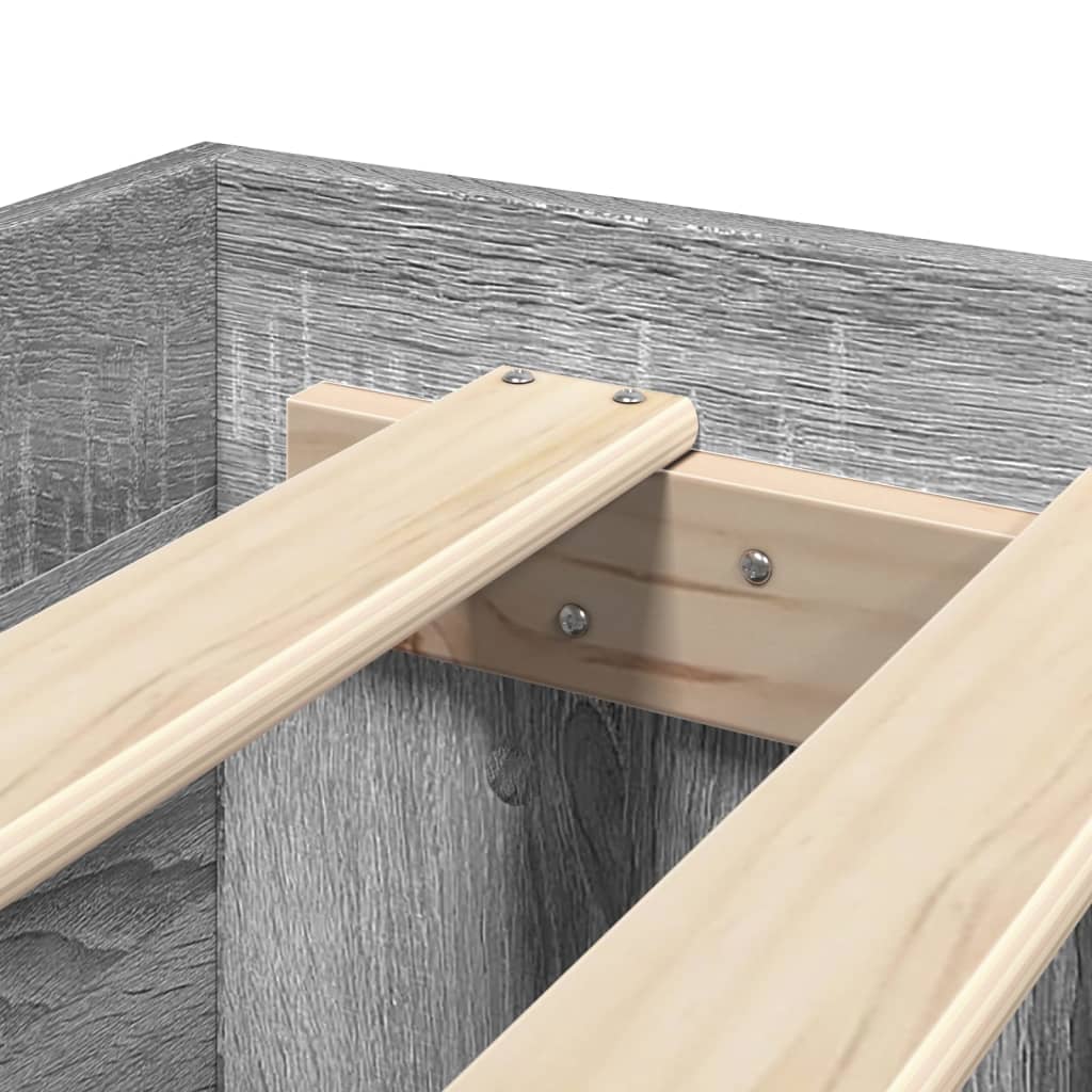 Bettgestell ohne Matratze Grau Sonoma 180x200 cm Holzwerkstoff
