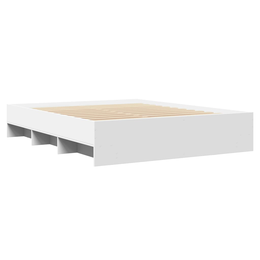 Bettgestell ohne Matratze Weiß 160x200 cm Holzwerkstoff