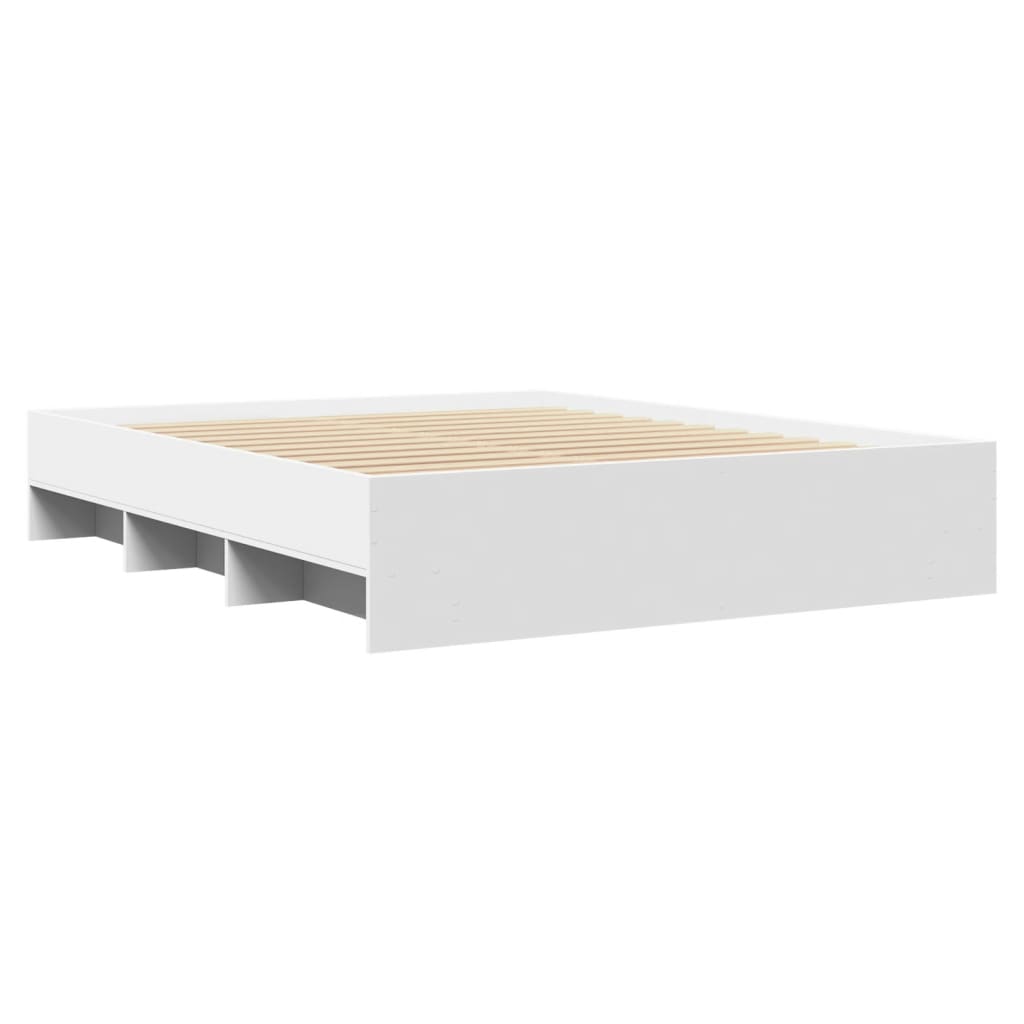 Bettgestell ohne Matratze Weiß 160x200 cm Holzwerkstoff