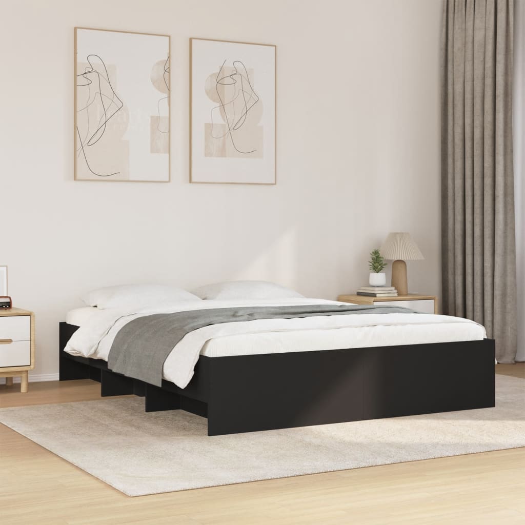 Bettgestell ohne Matratze Schwarz 160x200 cm Holzwerkstoff
