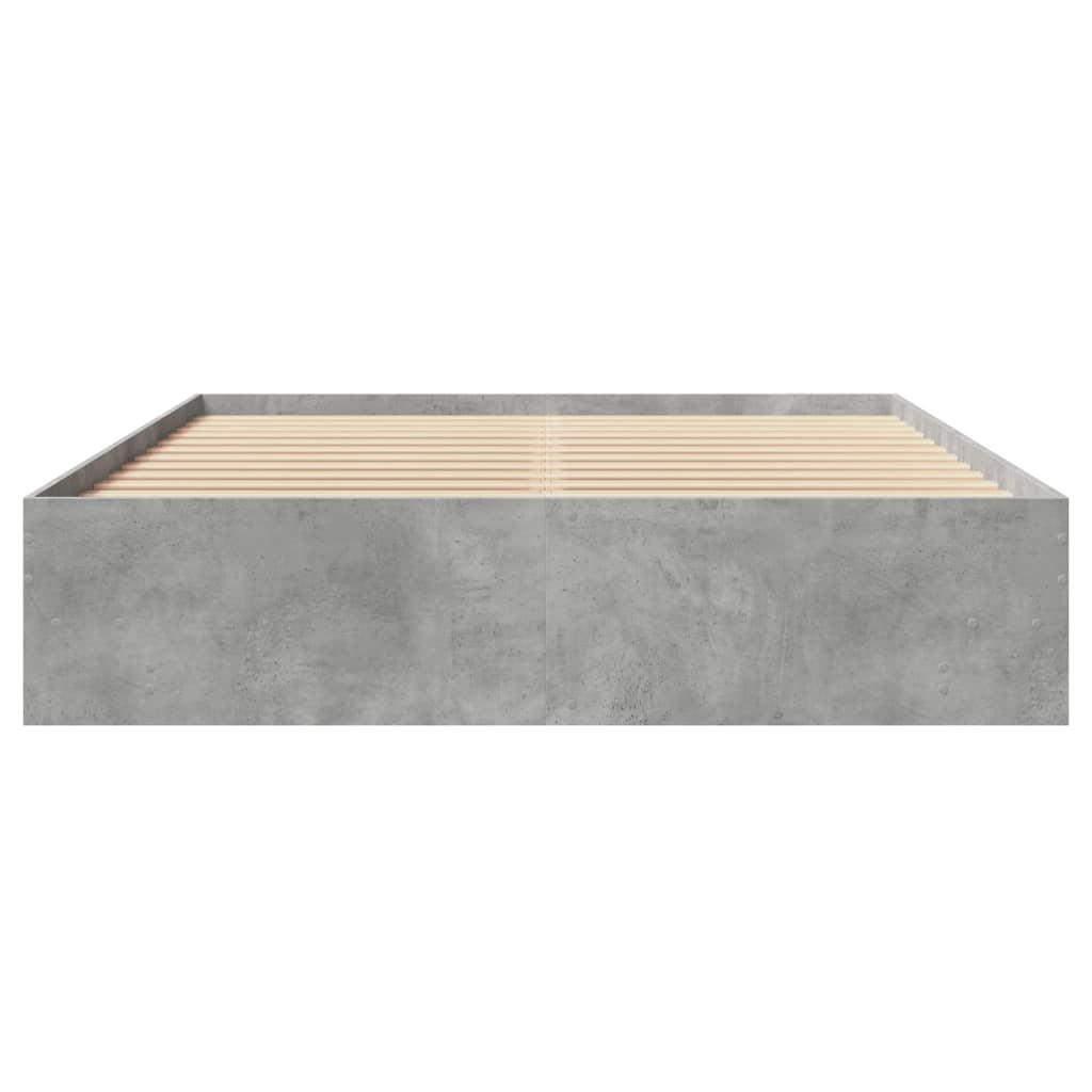 Bettgestell ohne Matratze Betongrau 160x200 cm Holzwerkstoff