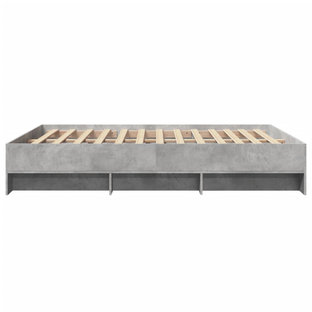 Bettgestell ohne Matratze Betongrau 160x200 cm Holzwerkstoff
