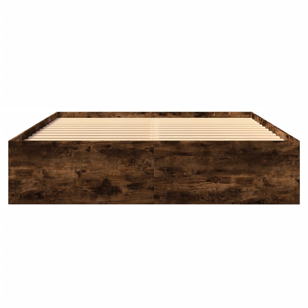 Bettgestell ohne Matratze Räuchereiche 160x200 cm Holzwerkstoff
