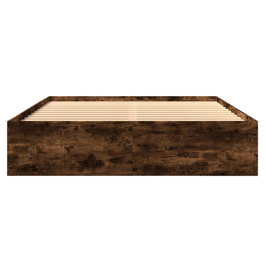 Bettgestell ohne Matratze Räuchereiche 150x200 cm Holzwerkstoff