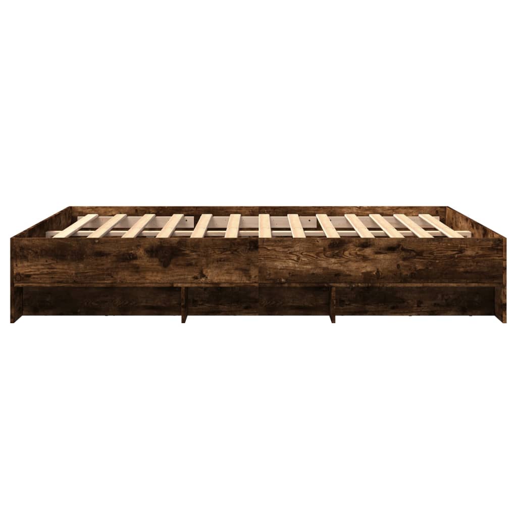 Bettgestell ohne Matratze Räuchereiche 150x200 cm Holzwerkstoff
