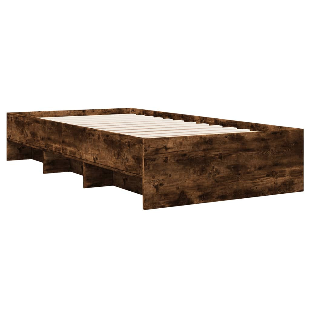 Bettgestell ohne Matratze Räuchereiche 90x190 cm Holzwerkstoff