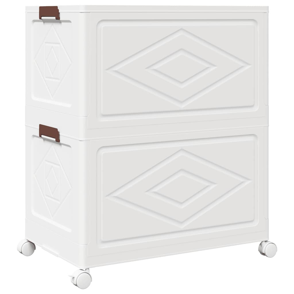 Aufbewahrungsbox mit Rädern Stapelbar 2-stöckig 75 L 64x40x76cm