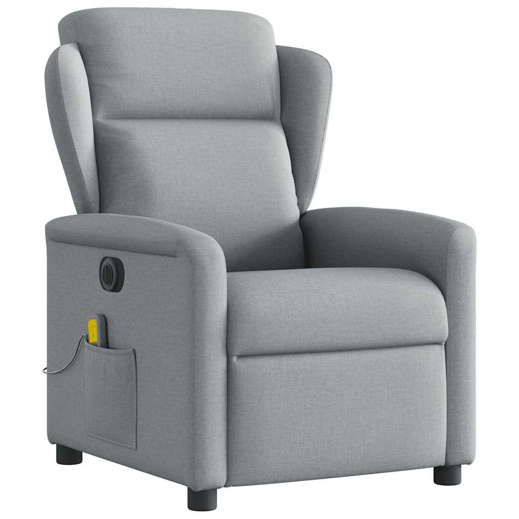 Massagesessel Elektrisch Hellgrau Stoff