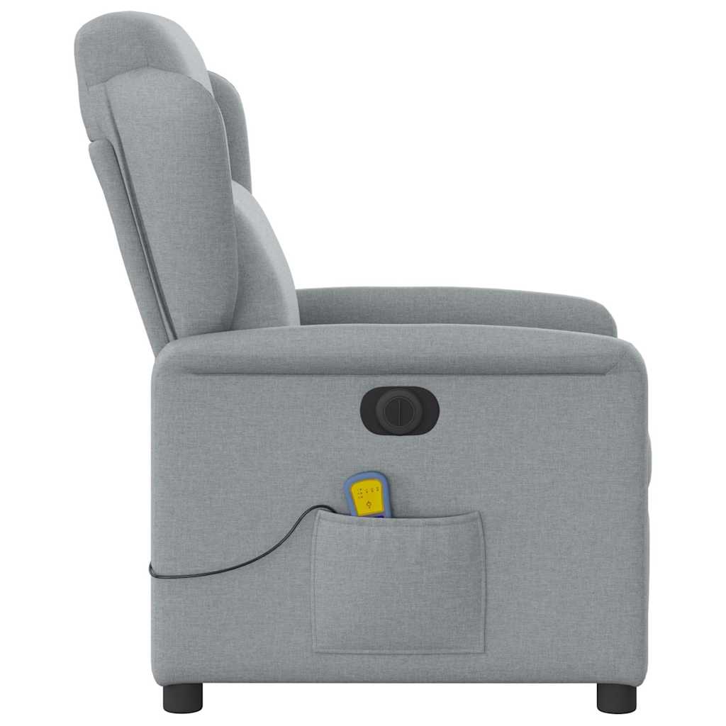 Massagesessel Elektrisch Hellgrau Stoff