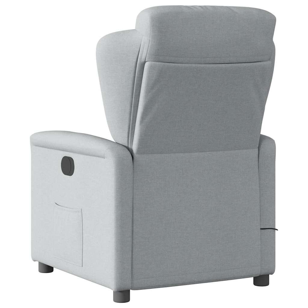 Massagesessel Elektrisch Hellgrau Stoff