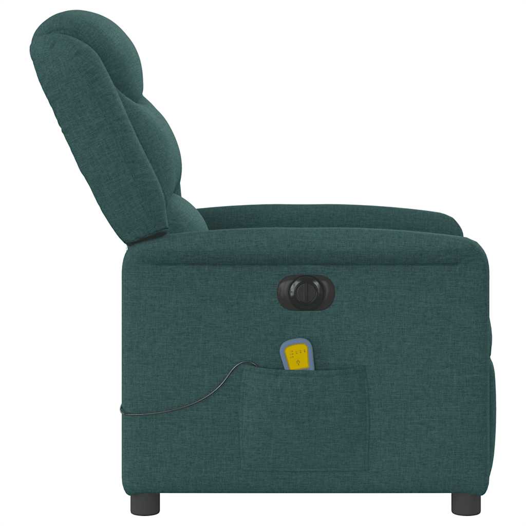 Massagesessel Elektrisch Dunkelgrün Stoff