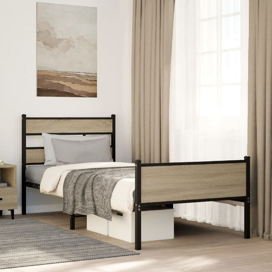 Bettgestell ohne Matratze Sonoma-Eiche 107x200 cm Holzwerkstoff