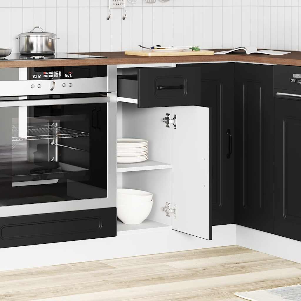 Küchenunterschrank Kalmar Schwarz Holzwerkstoff