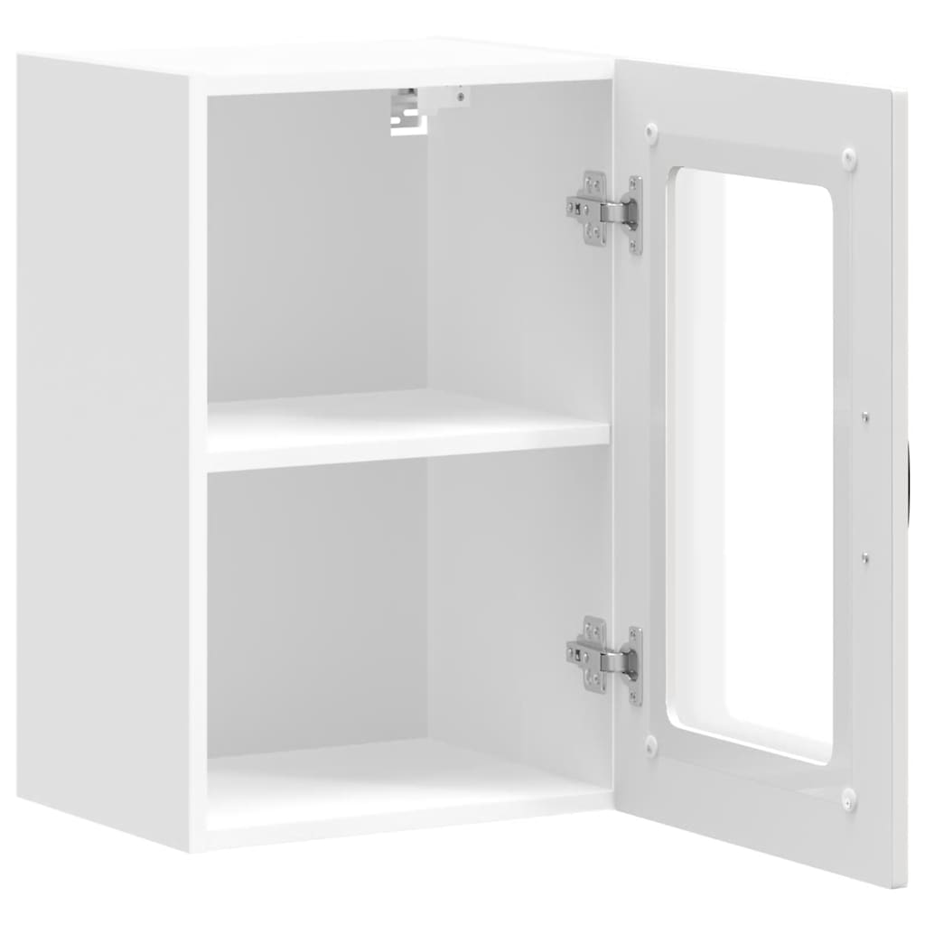 Küchen-Hängeschrank mit Glastür Kalmar Weiß Holzwerkstoff