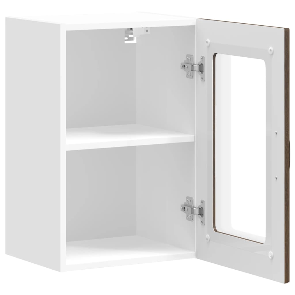 Küchen-Hängeschrank mit Glastür Kalmar Braun Eichen-Optik