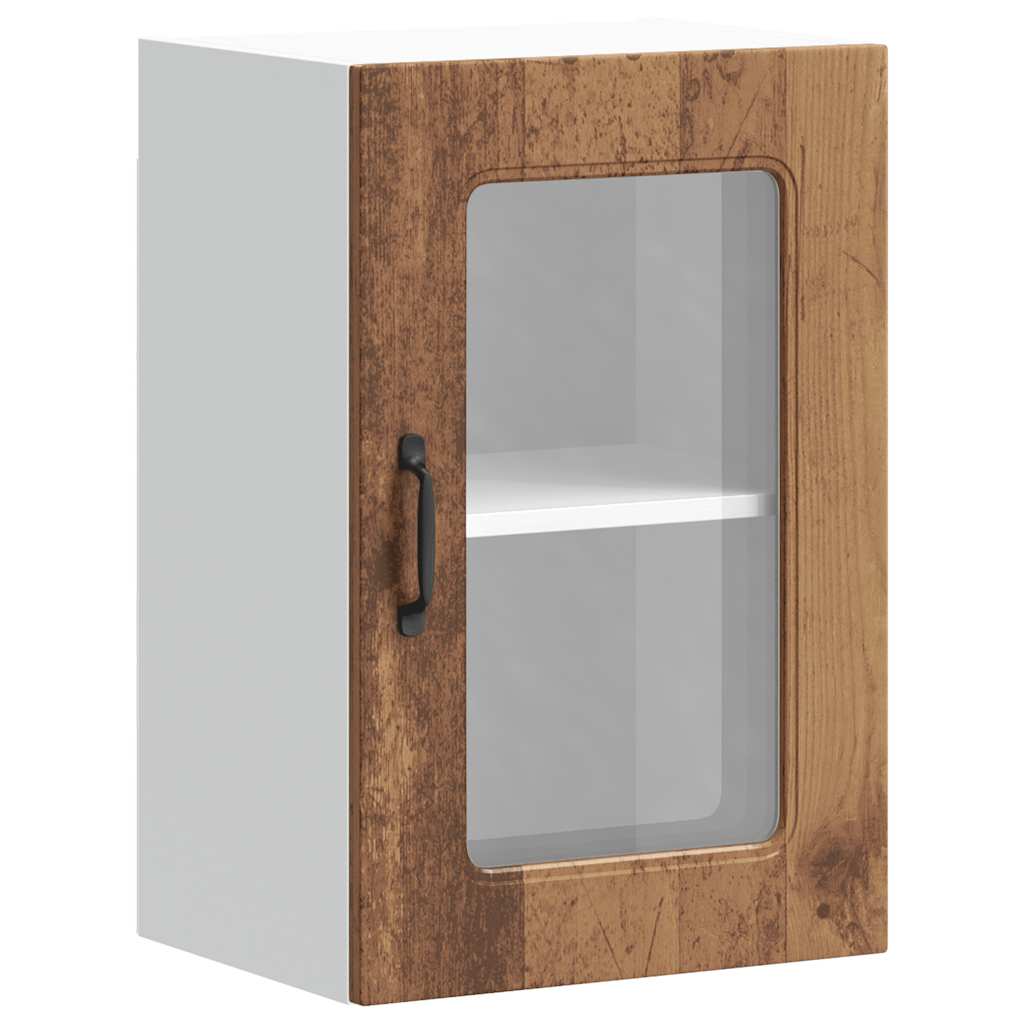 Küchen-Hängeschrank mit Glastür Kalmar Altholz-Optik Holzwerkstoff