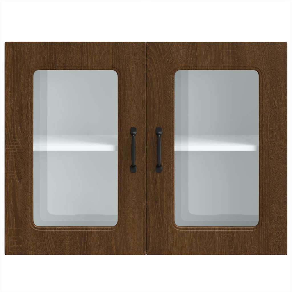 Küchen-Hängeschrank mit Glastür Kalmar Braun Eichen-Optik