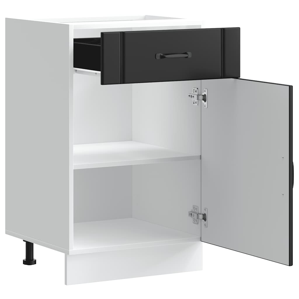 Küchen-Unterschrank Lucca Schwarz Holzwerkstoff