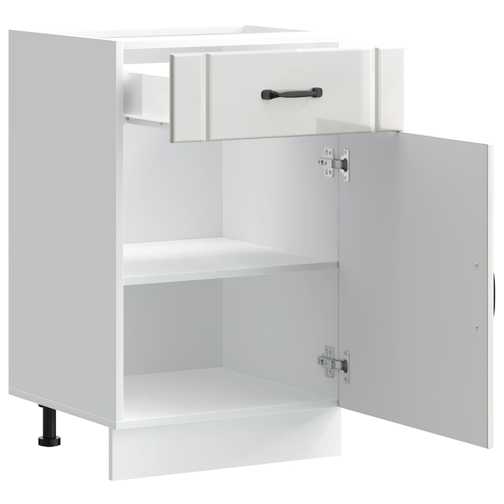 Küchen-Unterschrank Lucca Hochglanz-Weiß Holzwerkstoff