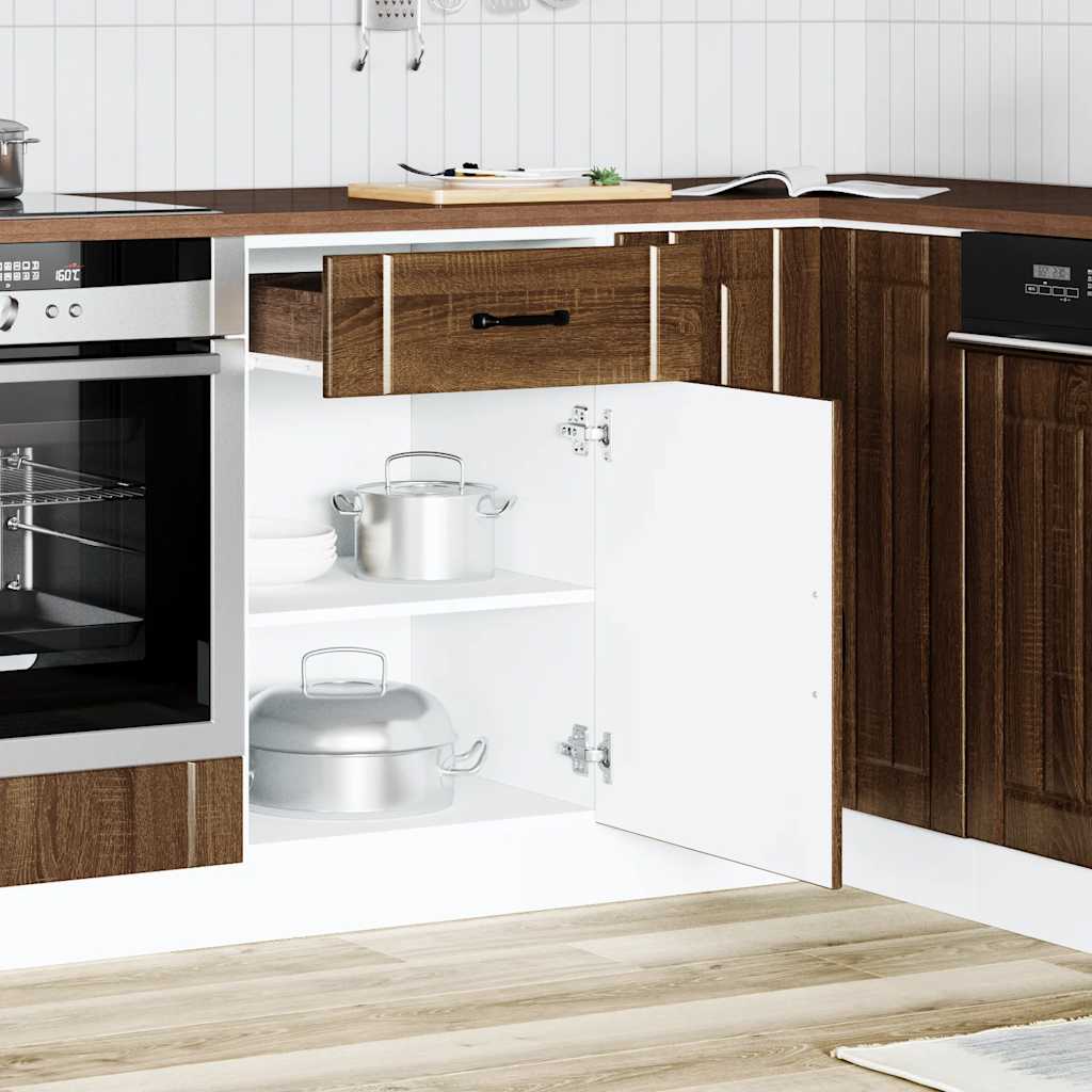 Küchen-Unterschrank Lucca Braun Eichen-Optik Holzwerkstoff