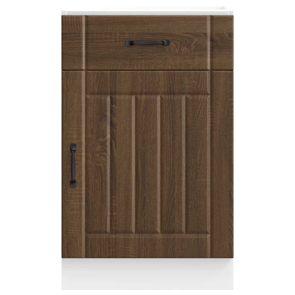 Küchen-Unterschrank Lucca Braun Eichen-Optik Holzwerkstoff