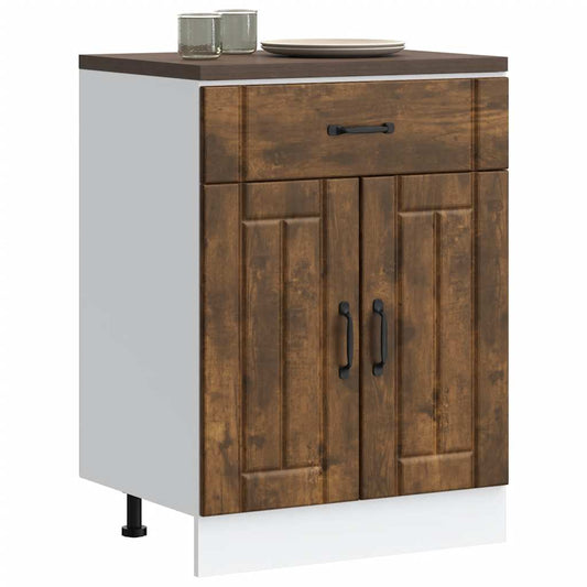 Küchen-Unterschrank Lucca Räuchereiche Holzwerkstoff
