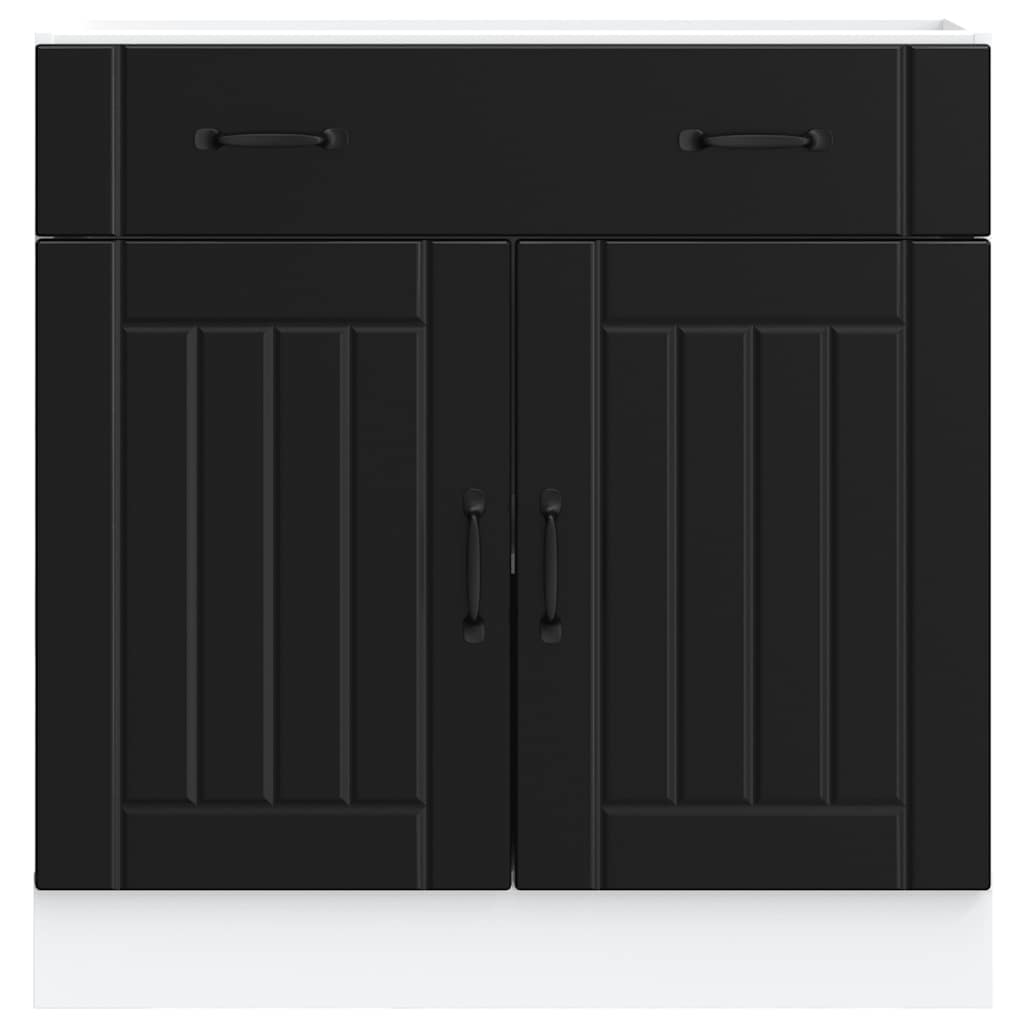 Küchen-Unterschrank Lucca Schwarz Holzwerkstoff