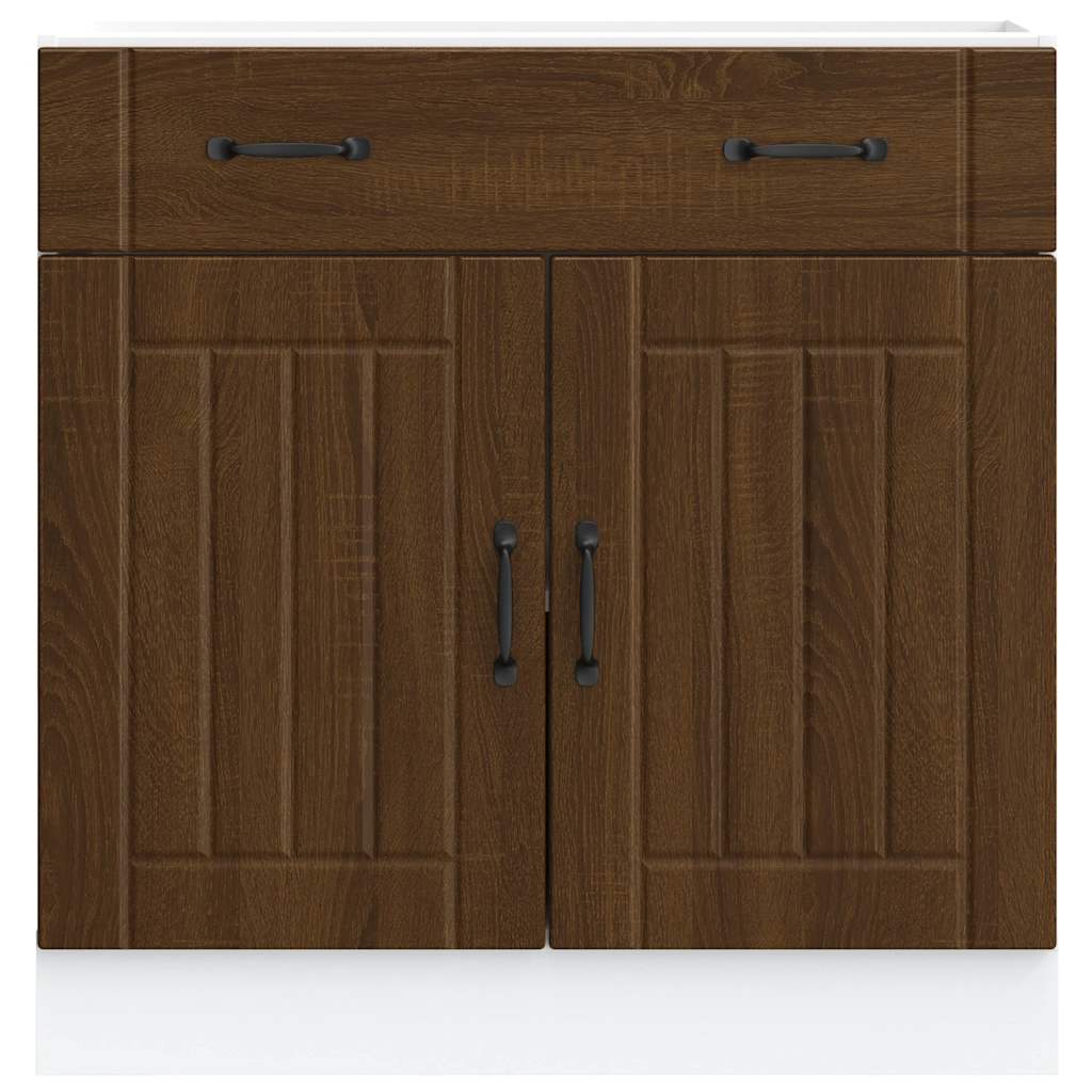 Küchen-Unterschrank Lucca Braun Eichen-Optik Holzwerkstoff