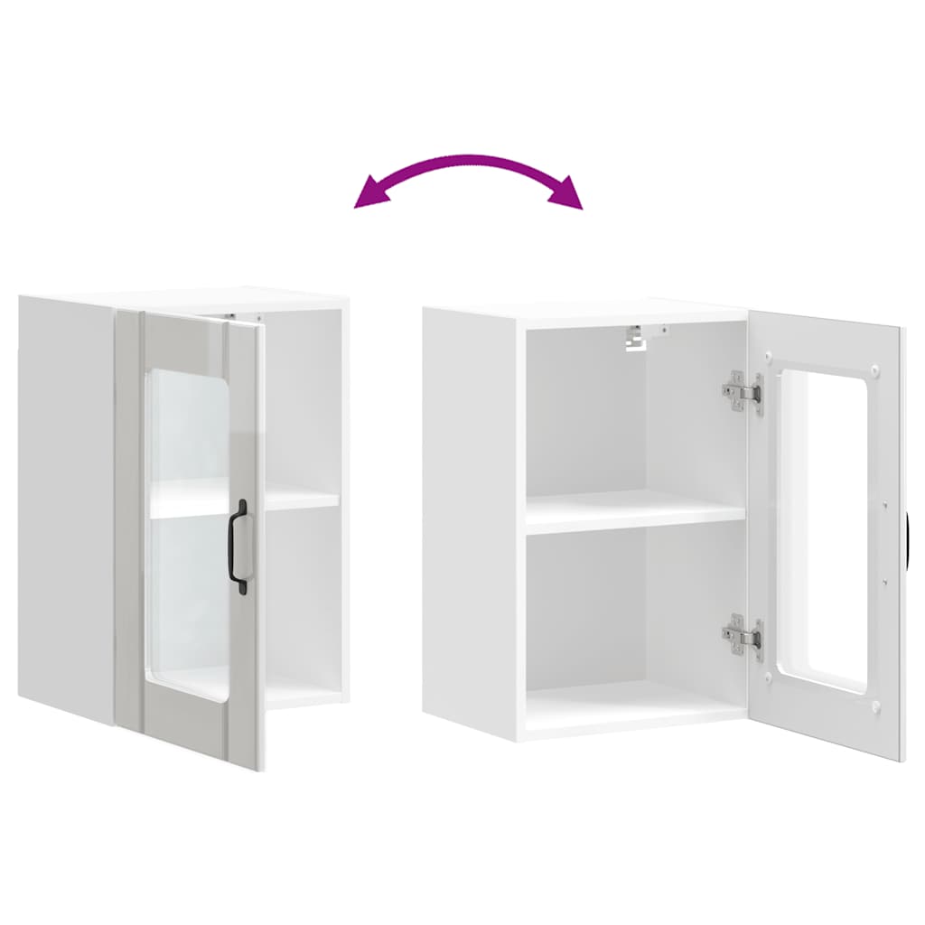 Küchen-Hängeschrank mit Glastür Lucca Hochglanz-Weiß