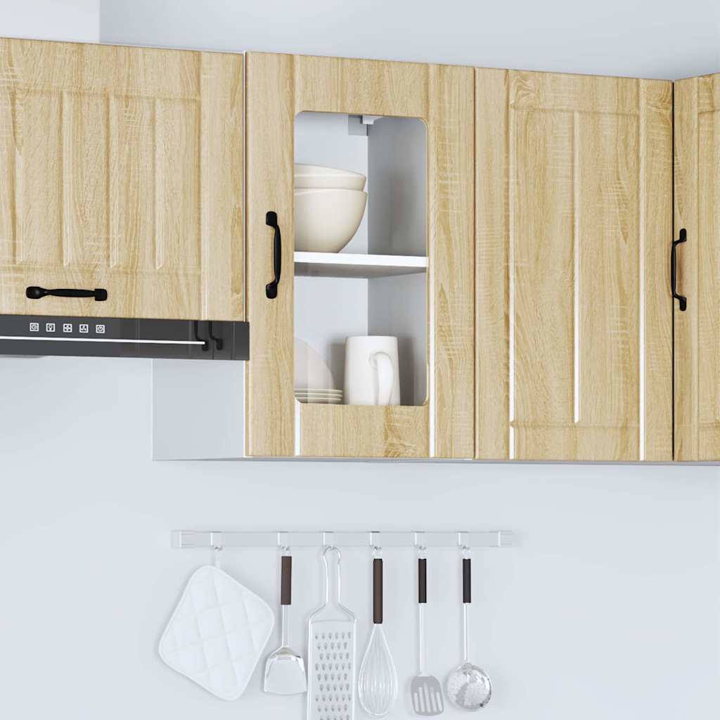 Küchen-Hängeschrank mit Glastür Lucca Sonoma-Eiche