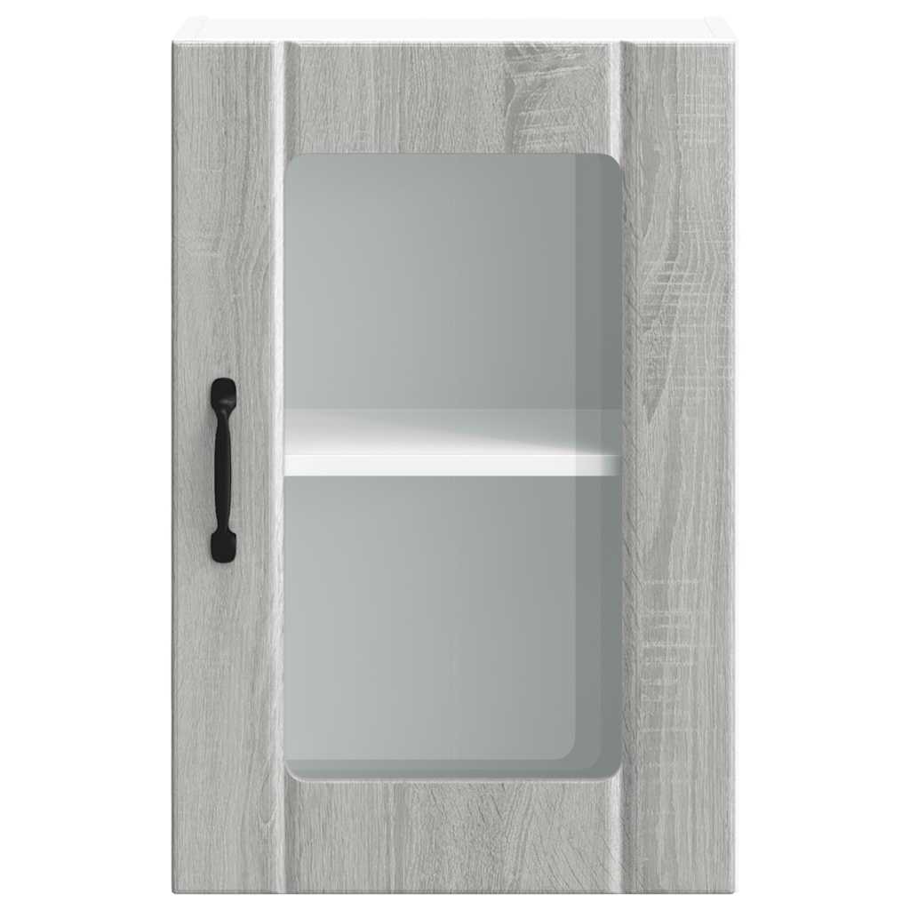 Küchen-Hängeschrank mit Glastür Lucca Grau Sonoma