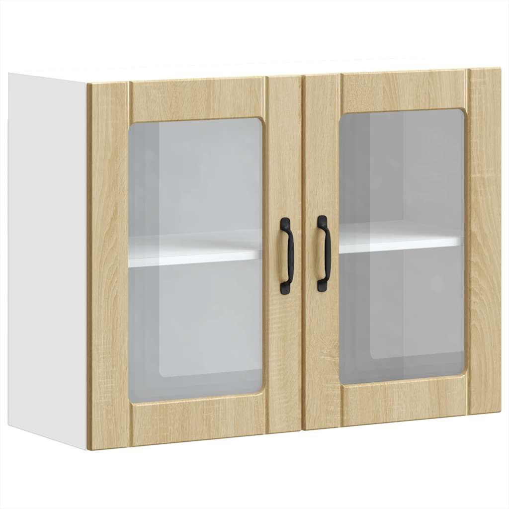 Küchen-Hängeschrank mit Glastür Lucca Sonoma-Eiche Holzwerkstoff