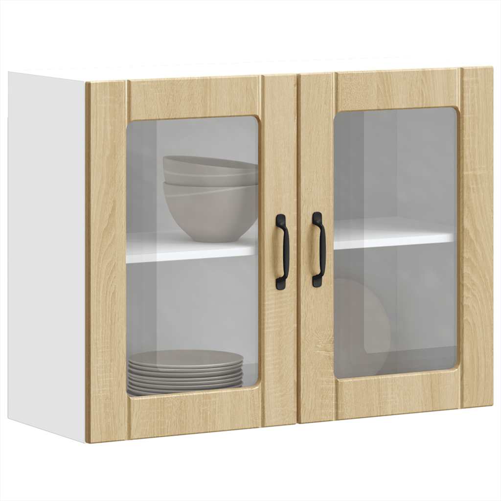 Küchen-Hängeschrank mit Glastür Lucca Sonoma-Eiche Holzwerkstoff