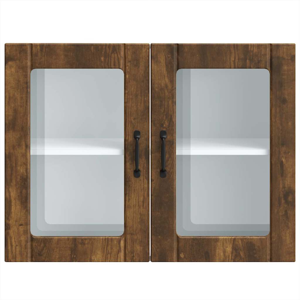 Küchen-Hängeschrank mit Glastür Lucca Räuchereiche Holzwerkstoff