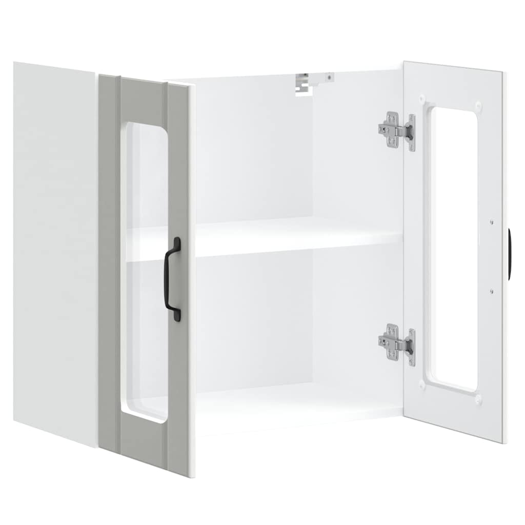 Küchen-Hängeschrank mit Glastür Lucca Weiß Holzwerkstoff
