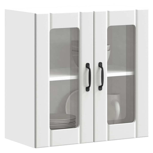 Küchen-Hängeschrank mit Glastür Lucca Weiß Holzwerkstoff