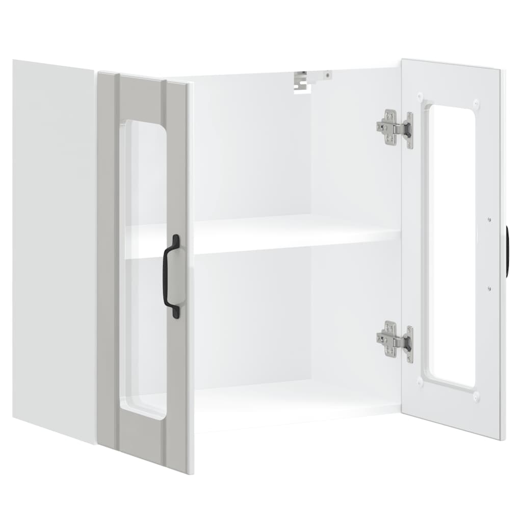 Küchen-Hängeschrank mit Glastür Lucca Hochglanz-Weiß Holzwerkstoff