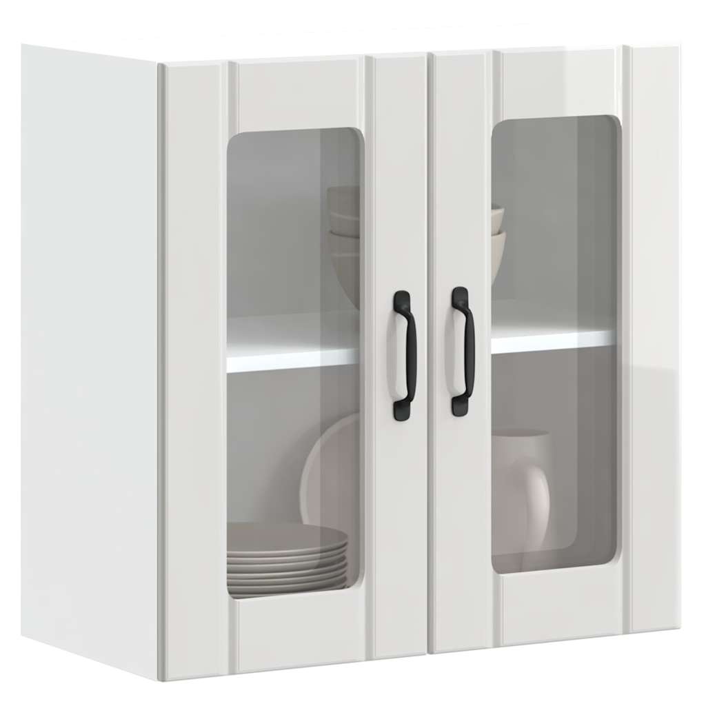 Küchen-Hängeschrank mit Glastür Lucca Hochglanz-Weiß Holzwerkstoff