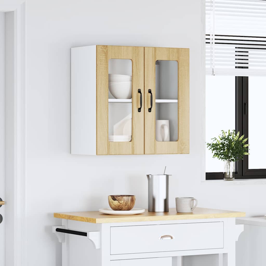 Küchen-Hängeschrank mit Glastür Lucca Sonoma-Eiche Holzwerkstoff