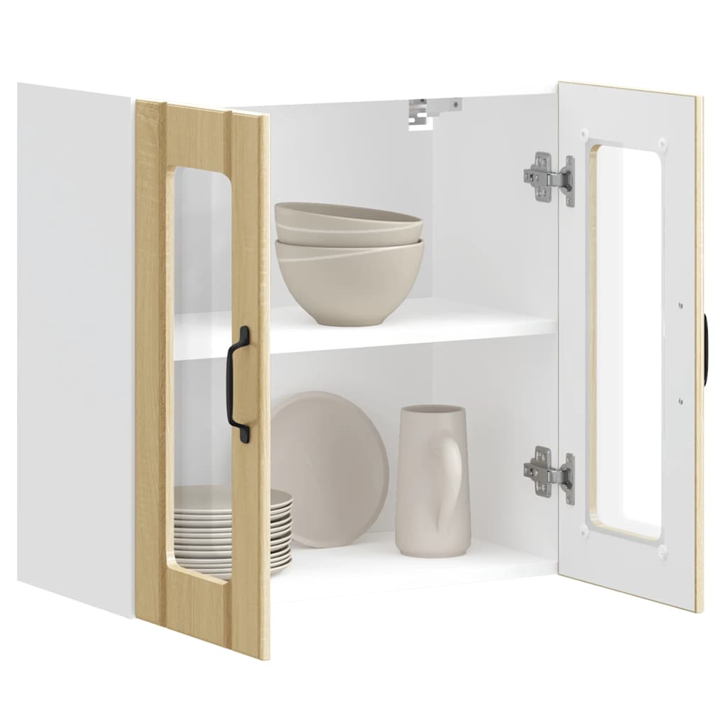 Küchen-Hängeschrank mit Glastür Lucca Sonoma-Eiche Holzwerkstoff